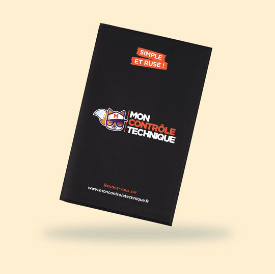 Pochette carte grise Mon Contrôle Technique – noire ou orange (25 pièces)