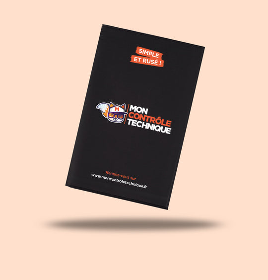 Pochette carte grise Mon Contrôle Technique – noire ou orange (25 pièces)